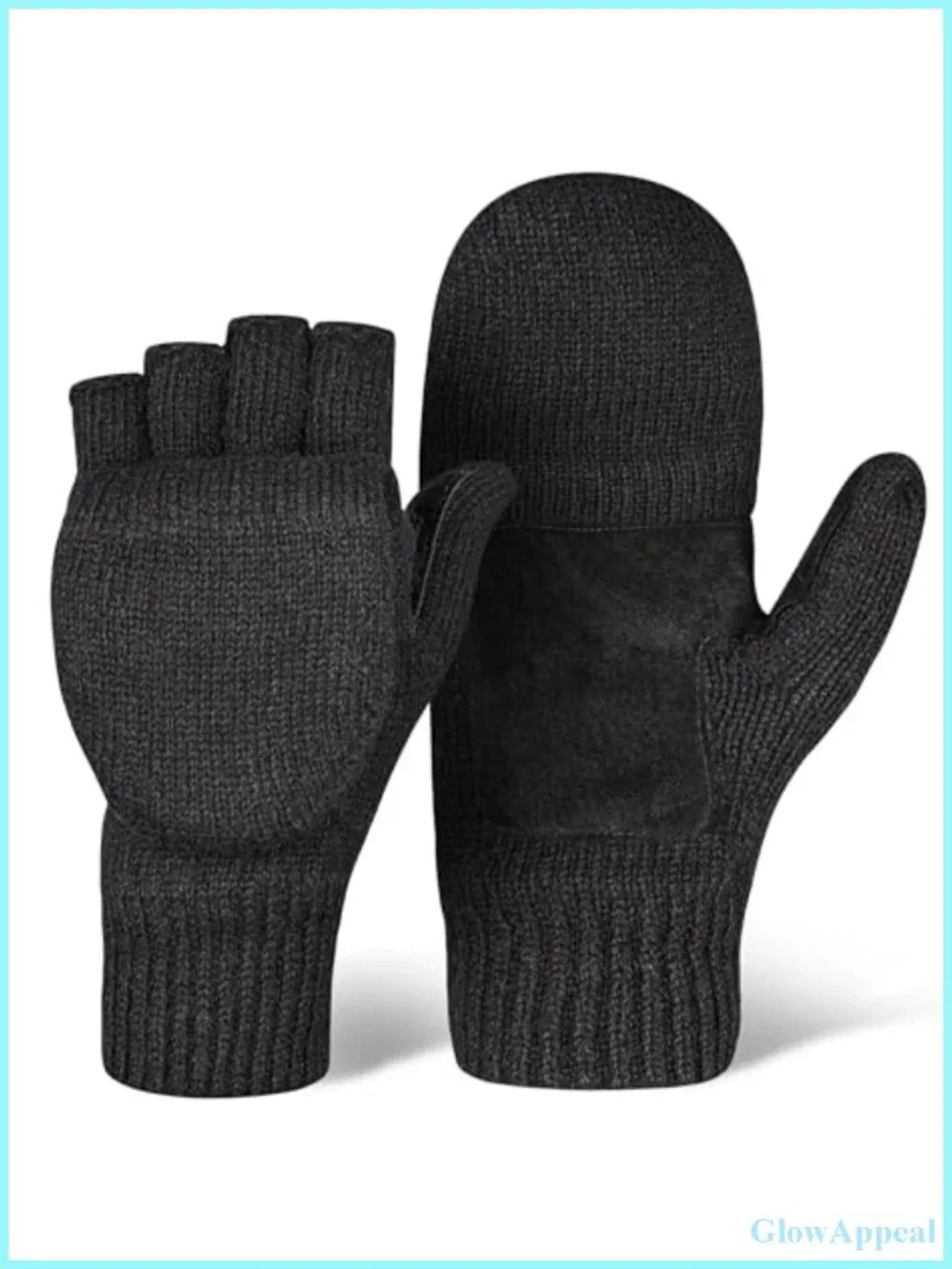 2-in-1 Fingerless Convertible Mittens with Flip Top Wool